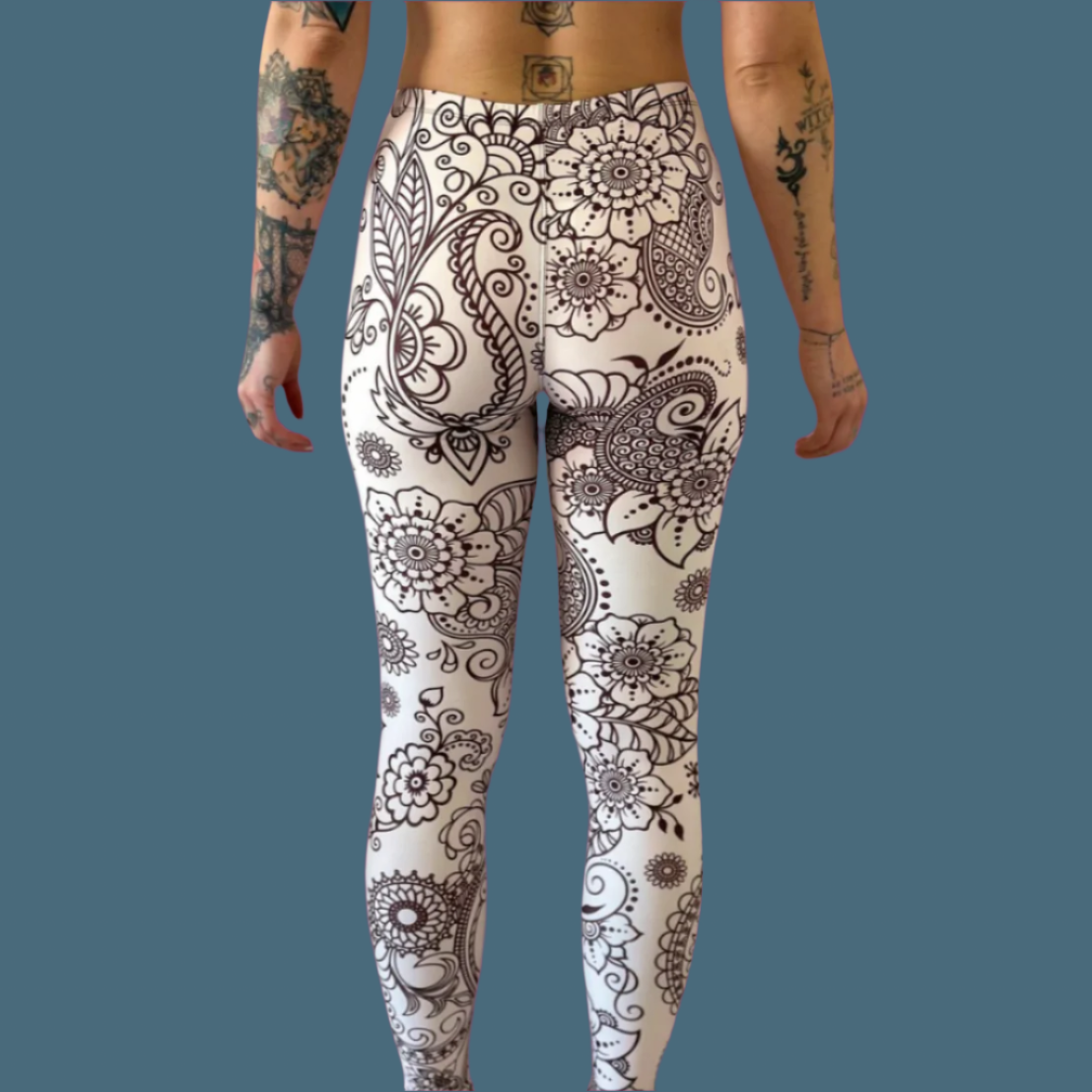 Henna Doodles Leggings Back