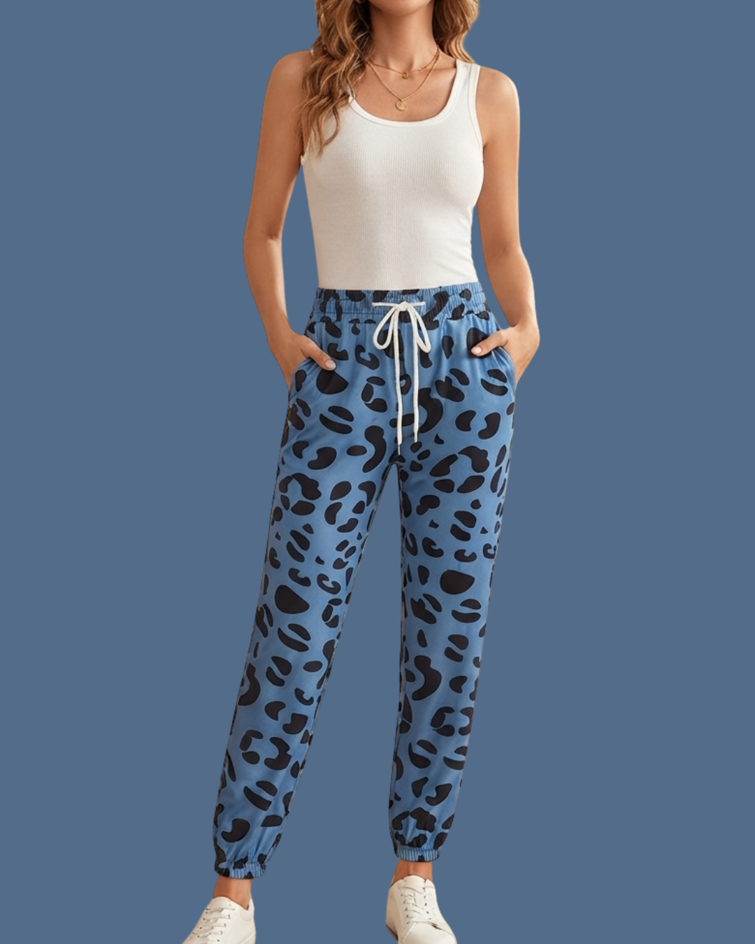 Azure Leopard Joggers