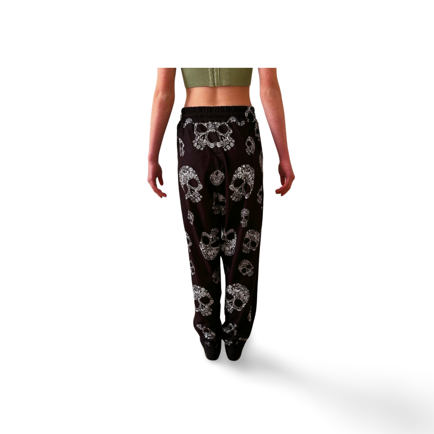 Floral Black Skull Joggers