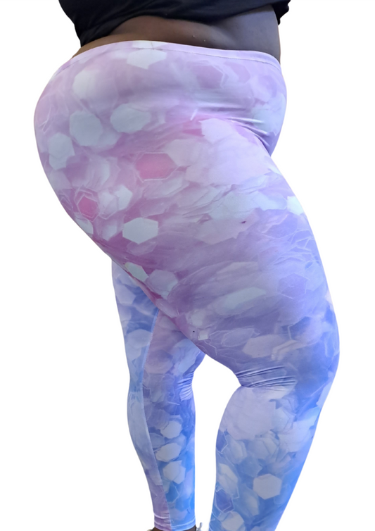 Pastel shimmer leggings side