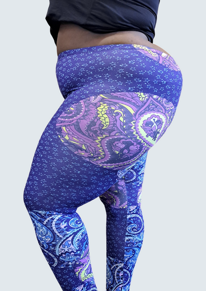 Blue Orbe Leggings side